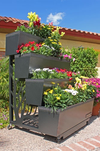 Mobile-gro-four-tier-steel-planter-portable-urban-gardening-container