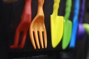 Plastic hand tools in a variety of bright colors uploaded by Lisa Burns on Garden Center TV
